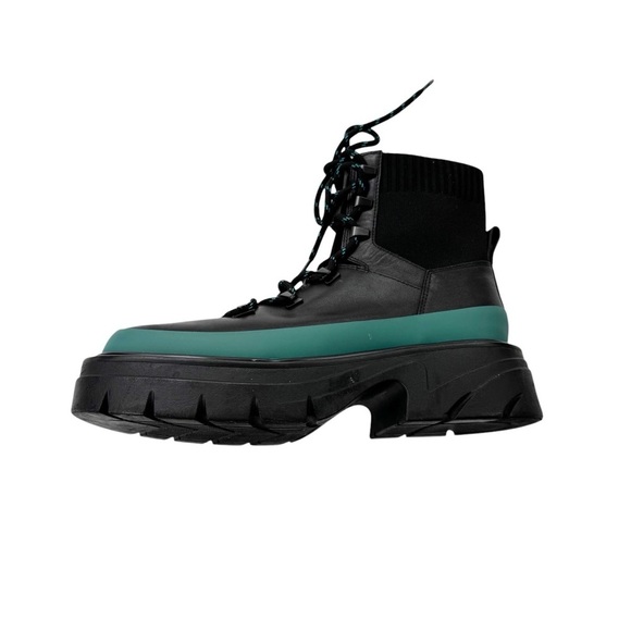 Marc Fisher Leather ML Izumi Combat Boot Real Sheepkin Fur Black Size 7 NWT - Picture 11 of 13